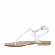 Sandalo infradito da donna in pelle bianca tacco 1 - Misure disponibili: 33, 34, 42, 43, 44, 45, 46, 47