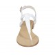 Sandalo infradito da donna in pelle bianca tacco 1 - Misure disponibili: 33, 34, 42, 43, 44, 45, 46, 47
