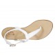 Sandalo infradito da donna in pelle bianca tacco 1 - Misure disponibili: 33, 34, 42, 43, 44, 45, 46, 47