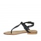 Sandalo infradito da donna in pelle nera tacco 1 - Misure disponibili: 33, 34, 42, 43, 44, 45, 47