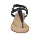 Sandalo infradito da donna in pelle nera tacco 1 - Misure disponibili: 33, 34, 42, 43, 44, 45, 47