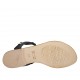 Sandalo infradito da donna in pelle nera tacco 1 - Misure disponibili: 33, 34, 42, 43, 44, 45, 47