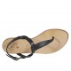 Sandalo infradito da donna in pelle nera tacco 1 - Misure disponibili: 33, 34, 42, 43, 44, 45, 47