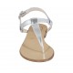 Sandale entredoigt pour femmes en cuir lamé argent talon 1 - Pointures disponibles:  33, 42, 43, 44, 46, 47