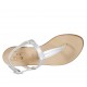 Sandale entredoigt pour femmes en cuir lamé argent talon 1 - Pointures disponibles:  33, 42, 43, 44, 46, 47
