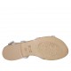 Sandalo infradito da donna con listini incrociati in pelle laminata argento tacco 1 - Misure disponibili: 33, 34, 42, 43, 44, 45, 46, 47