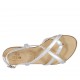 Sandalo infradito da donna con listini incrociati in pelle laminata argento tacco 1 - Misure disponibili: 33, 34, 42, 43, 44, 45, 46, 47