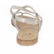 Sandalo infradito da donna con listini incrociati in pelle laminata platino tacco 1 - Misure disponibili: 33, 34, 42, 43, 44, 45, 46, 47
