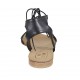Sandalo stringato alla schiava da donna in pelle nera tacco 1 - Misure disponibili: 33, 34, 42, 43, 44, 45, 47