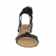Sandalo stringato alla schiava da donna in pelle nera tacco 1 - Misure disponibili: 33, 34, 42, 43, 44, 45, 47