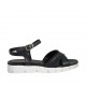 Sandale pour femmes en cuir noir avec courroie et talon compensé 2 - Pointures disponibles:  33, 43, 44, 45, 46, 47