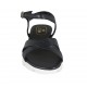 Sandale pour femmes en cuir noir avec courroie et talon compensé 2 - Pointures disponibles:  33, 43, 44, 45, 46, 47