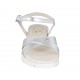 Sandalo da donna con cinturino in pelle laminata argento zeppa 2 - Misure disponibili: 42, 43, 44, 45, 46, 47