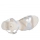 Sandalo da donna con cinturino in pelle laminata argento zeppa 2 - Misure disponibili: 42, 43, 44, 45, 46, 47