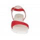 Woman's sandal with strap in red suede wedge heel 2 - Available sizes:  33, 42, 43, 44, 45, 46