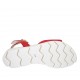 Woman's sandal with strap in red suede wedge heel 2 - Available sizes:  33, 42, 43, 44, 45, 46