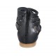 Scarpa aperta infradito da donna con cerniera in pelle nera tacco 1 - Misure disponibili: 33, 34, 42, 43, 44, 45, 46, 47