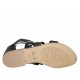 Scarpa aperta infradito da donna con cerniera in pelle nera tacco 1 - Misure disponibili: 33, 34, 42, 43, 44, 45, 46, 47