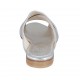 Mule ouvert pour femmes en cuir lamé argent talon 1 - Pointures disponibles:  33, 34, 42, 43, 44, 45, 47