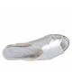 Mule ouvert pour femmes en cuir lamé argent talon 1 - Pointures disponibles:  33, 34, 42, 43, 44, 45, 47