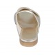 Mule ouvert pour femmes en cuir lamé platine talon 1 - Pointures disponibles:  33, 42, 43, 44, 47
