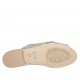 Woman's open mules in platinum laminated leather heel 1 - Available sizes:  33, 42, 43, 44, 47
