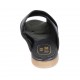 Woman's open mules in black leather heel 1 - Available sizes:  33, 42