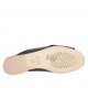 Woman's open mules in black leather heel 1 - Available sizes:  33, 42