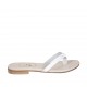 Chanclas de dedo para mujer en piel blanca tacon 1 - Tallas disponibles:  33, 34, 42, 43, 44, 47