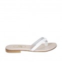 Sabot infradito da donna in pelle bianca tacco 1