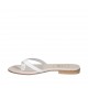 Mule entredoigt pour femmes en cuir blanc talon 1 - Pointures disponibles:  33, 34, 42, 43, 44, 47