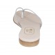 Chanclas de dedo para mujer en piel blanca tacon 1 - Tallas disponibles:  33, 34, 42, 43, 44, 47
