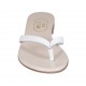 Sabot infradito da donna in pelle bianca tacco 1 - Misure disponibili: 33, 34, 42, 43, 44, 45, 47
