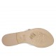 Chanclas de dedo para mujer en piel blanca tacon 1 - Tallas disponibles:  33, 34, 42, 43, 44, 47