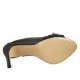 Woman's sandal with elastic and buckle in black leather heel 8 - Available sizes:  31, 32, 33, 34, 42, 43, 46, 47