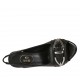Woman's sandal with elastic and buckle in black leather heel 8 - Available sizes:  31, 32, 33, 34, 42, 43, 46, 47