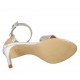 Zapato abierto con cinturon para mujer en piel laminada plateada tacon 8 - Tallas disponibles:  34, 42, 43, 46