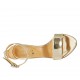 Scarpa aperta da donna con cinturino in pelle laminata platino tacco 8 - Misure disponibili: 33, 34, 42, 43, 44