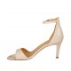 Zapato abierto para mujer en piel color desnudo con cinturon tacon 7 - Tallas disponibles:  43, 44, 45, 46