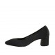 Decolté a punta da donna in tessuto e pelle nera tacco 5 - Misure disponibili: 32, 33, 34, 42, 43, 44, 45