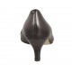 Zapato de salon puntiagudo para mujer en piel negra y blanca tacon 5 - Tallas disponibles:  33, 34