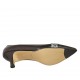 Zapato de salon puntiagudo para mujer en piel negra y blanca tacon 5 - Tallas disponibles:  33, 34
