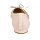 Bailarina puntiaguda para mujer con moño en tela de lunares transparente y piel color desnudo tacon 1 - Tallas disponibles:  33, 34, 43, 46