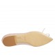 Bailarina puntiaguda para mujer con moño en tela de lunares transparente y piel color desnudo tacon 1 - Tallas disponibles:  33, 34, 43, 46