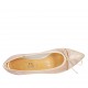 Ballerine à bout pointu pour femmes avec nœud en tissu transparent à pois et cuir nue talon 1 - Pointures disponibles:  33, 34, 43, 46