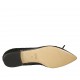 Ballerina a punta da donna con fiocco in tessuto trasparente a pois e pelle nera tacco 1 - Misure disponibili: 42, 43, 45, 46
