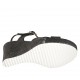 Sandalo da donna in pelle e tessuto nero con cinturino, plateau e zeppa 9 - Misure disponibili: 31, 32, 33, 34