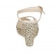 Sandalia para mujer en gamuza color arena y tejido trensado con cinturon, plataforma y cuña 9 - Tallas disponibles:  31, 34