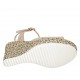 Sandalo da donna in camoscio color sabbia e tessuto intrecciato con cinturino, plateau e zeppa 9 - Misure disponibili: 31, 33, 34