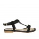 Sandalo infradito da donna in camoscio nero tacco 1 - Misure disponibili: 33, 34, 42, 43, 44, 45, 46, 47